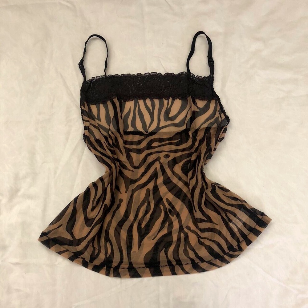 Vintage mesh black and brown y2k lightweight cami